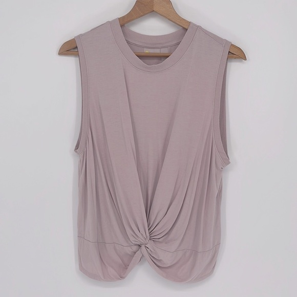 Zella Twist Front Athletic Tank Top Pink Large - Picture 1 of 12